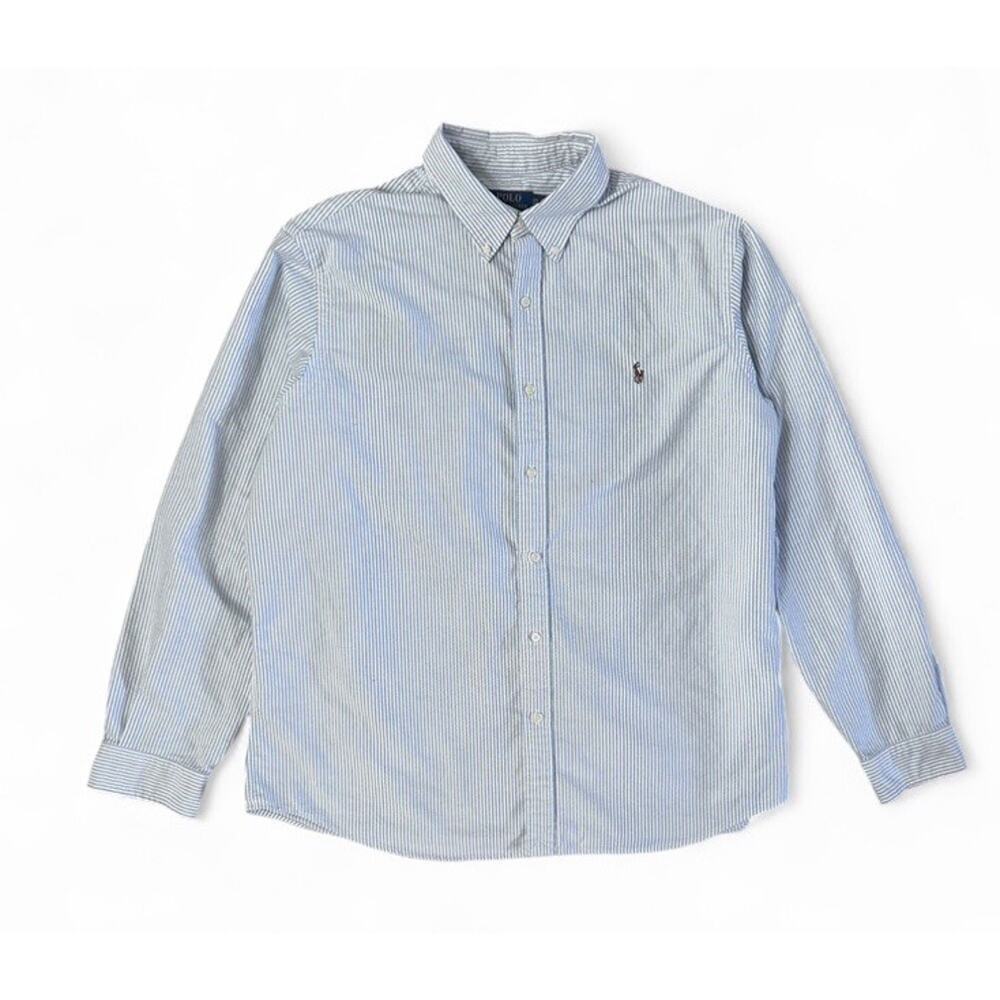Polo Ralph Lauren Men’s Blue White Striped Button Up Shirt Long Sleeve Size XXL